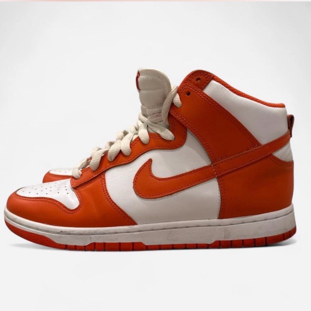 Nike Dunk High-Top Sneakers in Orange and White